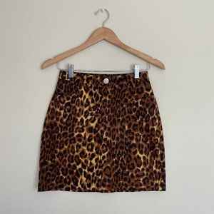 Dolls Kill | Daisy Street Leopard High Waisted Mini Skirt